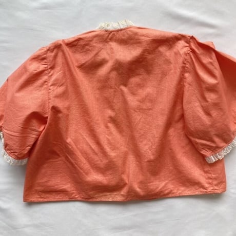 salmon pink lace designed cardigan