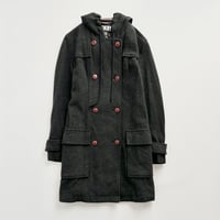 DKNY dark gray wool hoodie coat