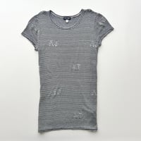 ARMANI black×white pinstriped logo T-shirts