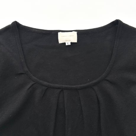 black puff sleeve knit tops
