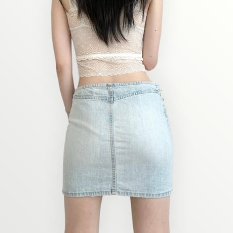 VERSACE light blue denim mini skirt