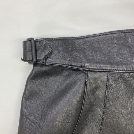 vintage black leather skirt