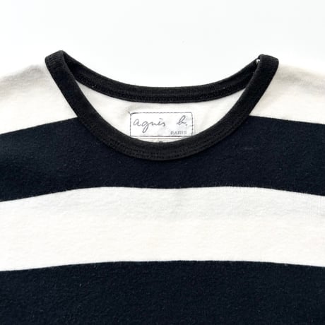 agnes b. white×black striped tank top