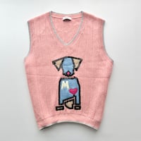 pink dog designed knit vest