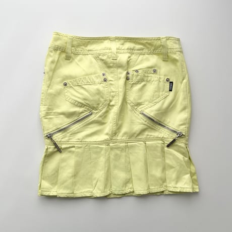 VERSACE yellow zip pleats tight skirt