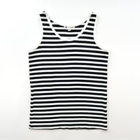 courreges white×black striped tank top