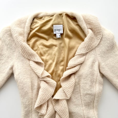 PAOLA FRANI light beige frill knit jacket