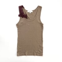 JILL STUART brown ribbon rib tank top