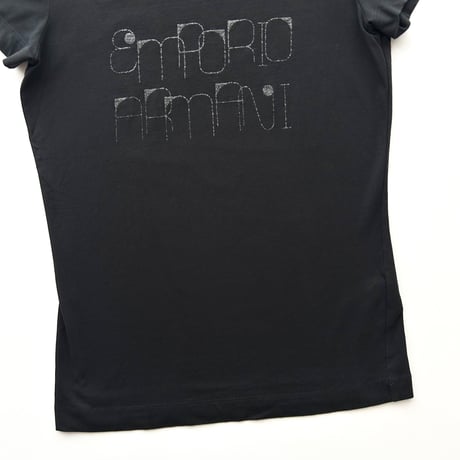 ARMANI black glitter logo T-shirts