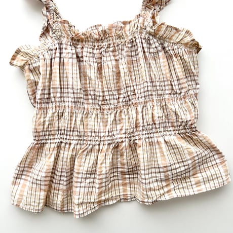 brown plaid frill camisole