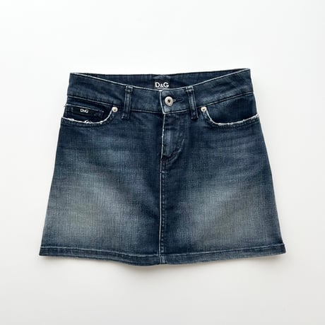 D&G back tag indigo denim mini skirt