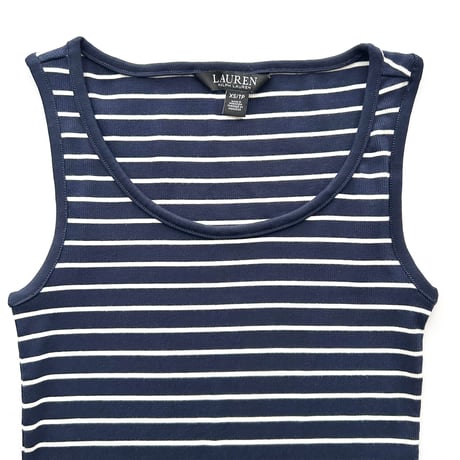 Ralph Lauren navy striped rib tank top