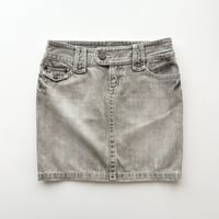 gray denim mini skirt
