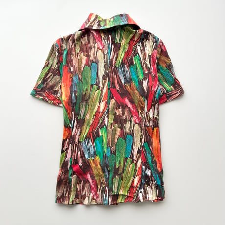 multi color paint short sleeve shirt