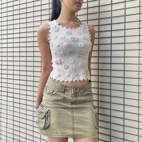 crochet flower tank top