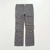 navy pinstriped zip cargo pants