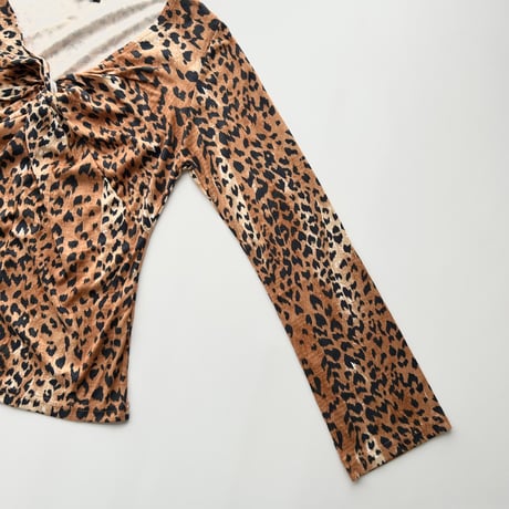 leopard gather designed tops