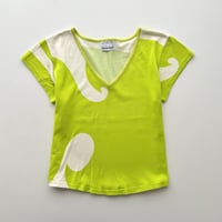 light green printed v neck T-shirts