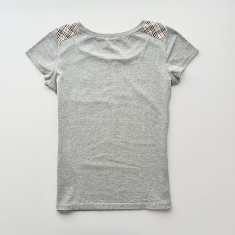 Burberry gray plaid patch T-shirts