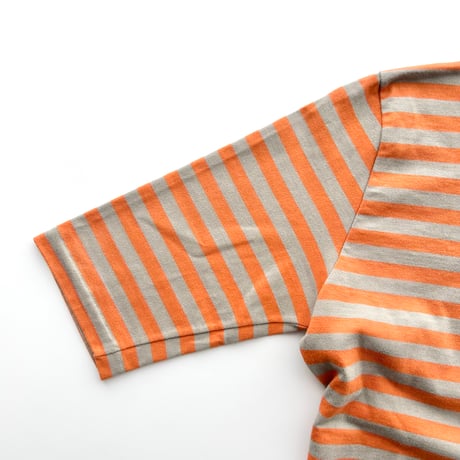 agnes b. orange×beige striped T-shirts