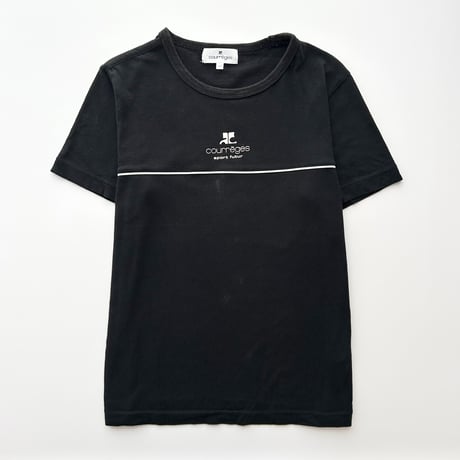 courreges black×white logo line T-shirts