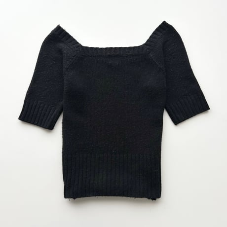 courreges black logo knit tops