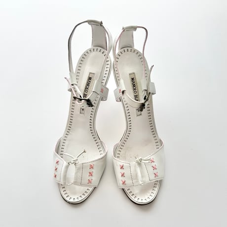 embroidery leather sandals 23.5cm