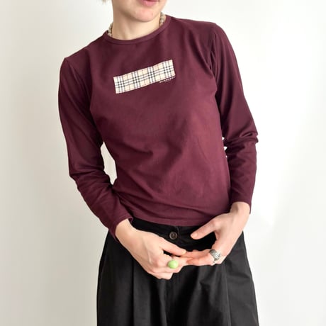 Burberry red brown logo printed tops