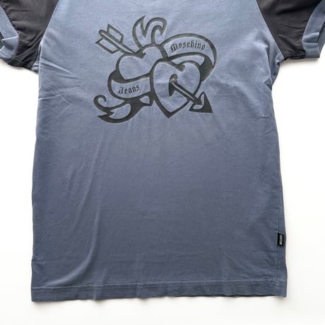 MOSCHINO navy logo printed T-shirts