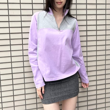 courreges gray × purple zip tops