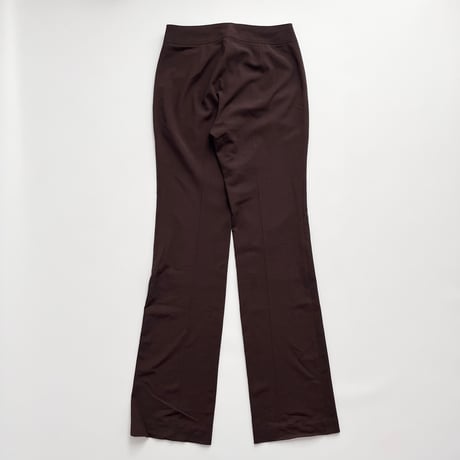 brown stitch designed straight pants