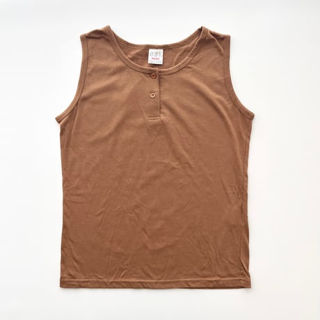 brown henry neck tank top