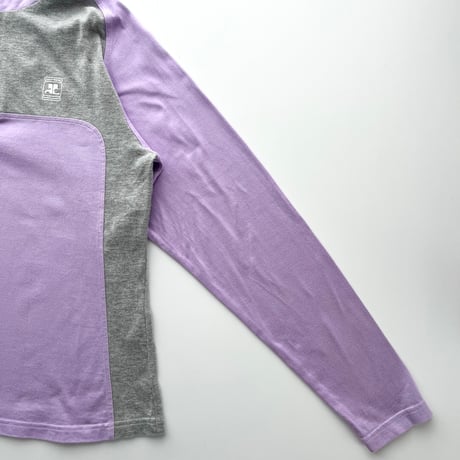 courreges gray × purple zip tops