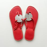 red leather spiral sandals 24.5cm