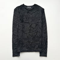 black flower velour sheer tops