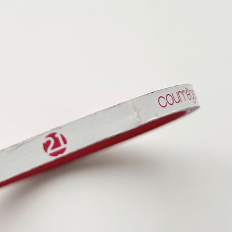 courreges white×red leather logo bangle