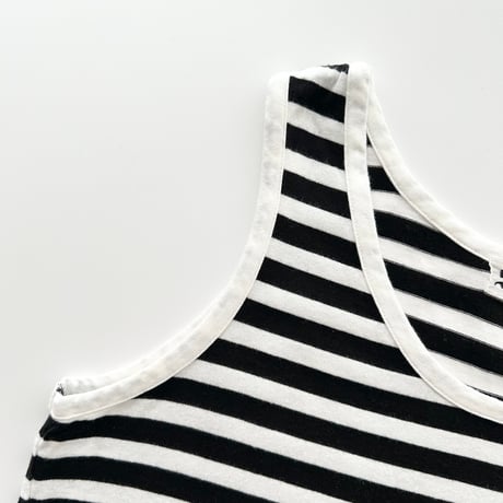courreges white×black striped tank top