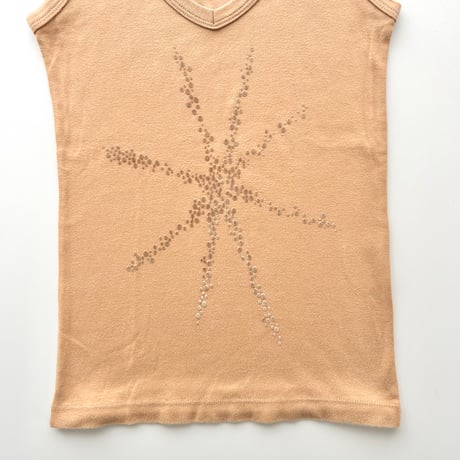 ISABEL MARANT orange beige flockey logo tank top