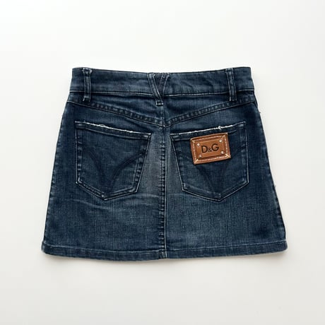 D&G back tag indigo denim mini skirt