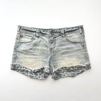 ARMANI leopard denim short pants