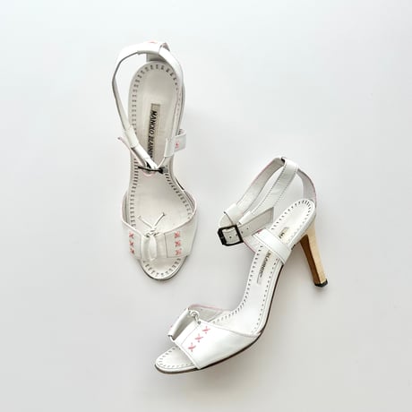 embroidery leather sandals 23.5cm