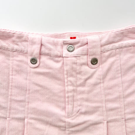 courreges pink corduroy pleats mini skirt