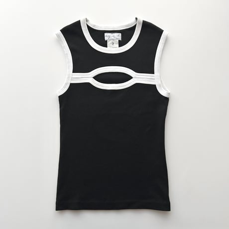 agnes b. black×white whole tank top