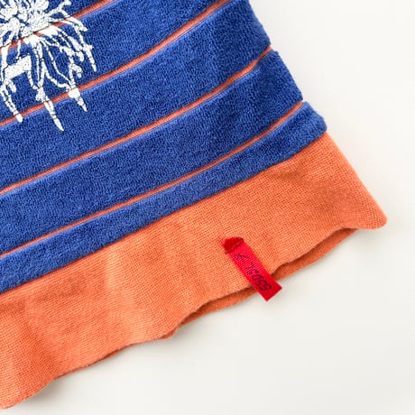 55DSL blue×orange pile logo printed tops