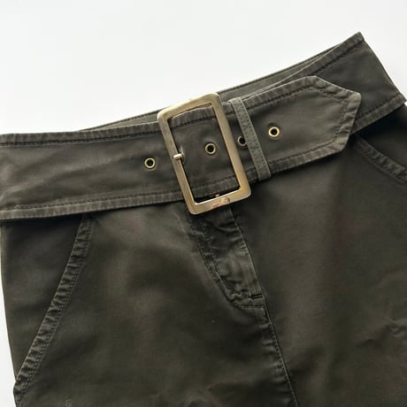 MOSCHINO khaki belt skirt