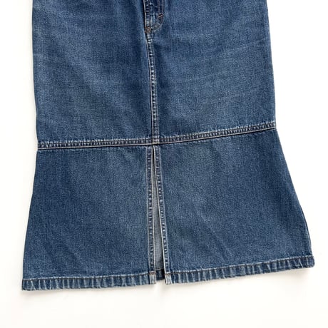 made in Italy / blue denim slit skirt