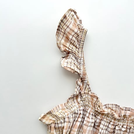 brown plaid frill camisole