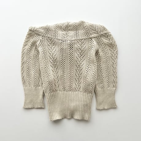 beige crochet full zip hoodie