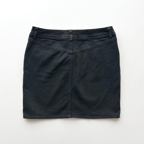 VERSACE black denim mini skirt