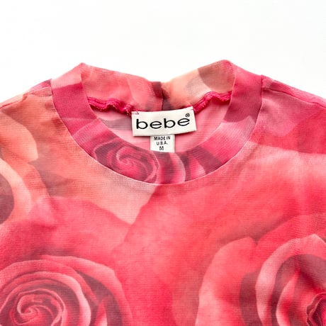 BEBE rose printed sheer tops